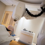 Patient undergoing radiosurgery for brain tumour