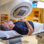 Man receiving radiation therapy