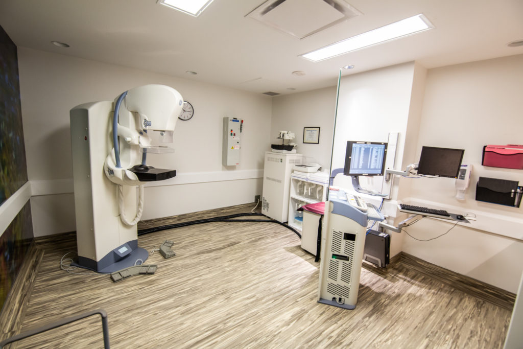 a mammogram suite at the CIBC Breast Assessment Centre