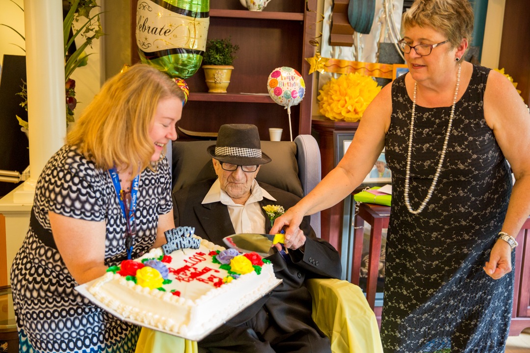 Roy Thompson turns 100 at St. Peter's Hospital