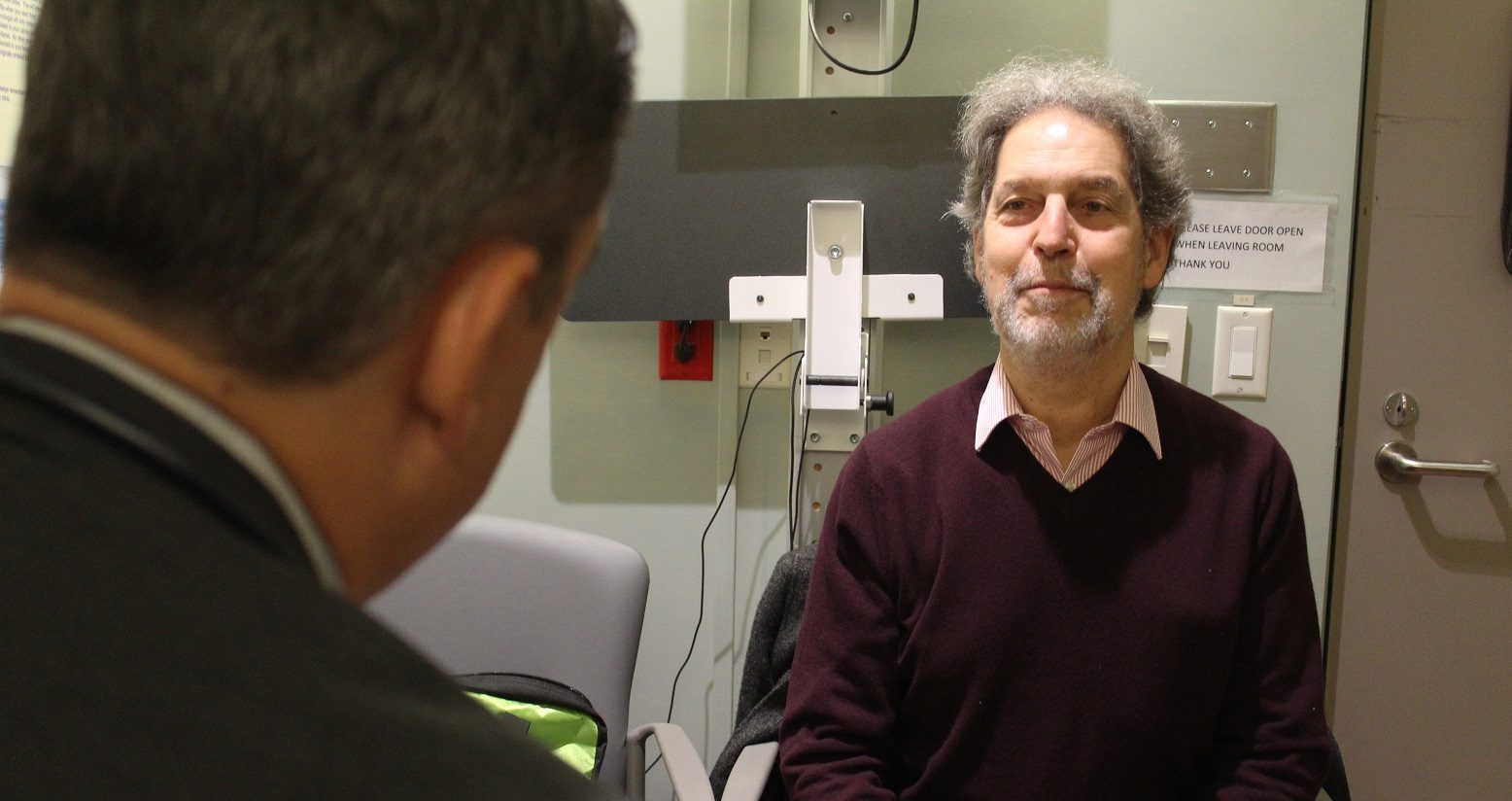 Walter Craig with Dr. Sebastien Hotte at Juravinski Cancer Centre