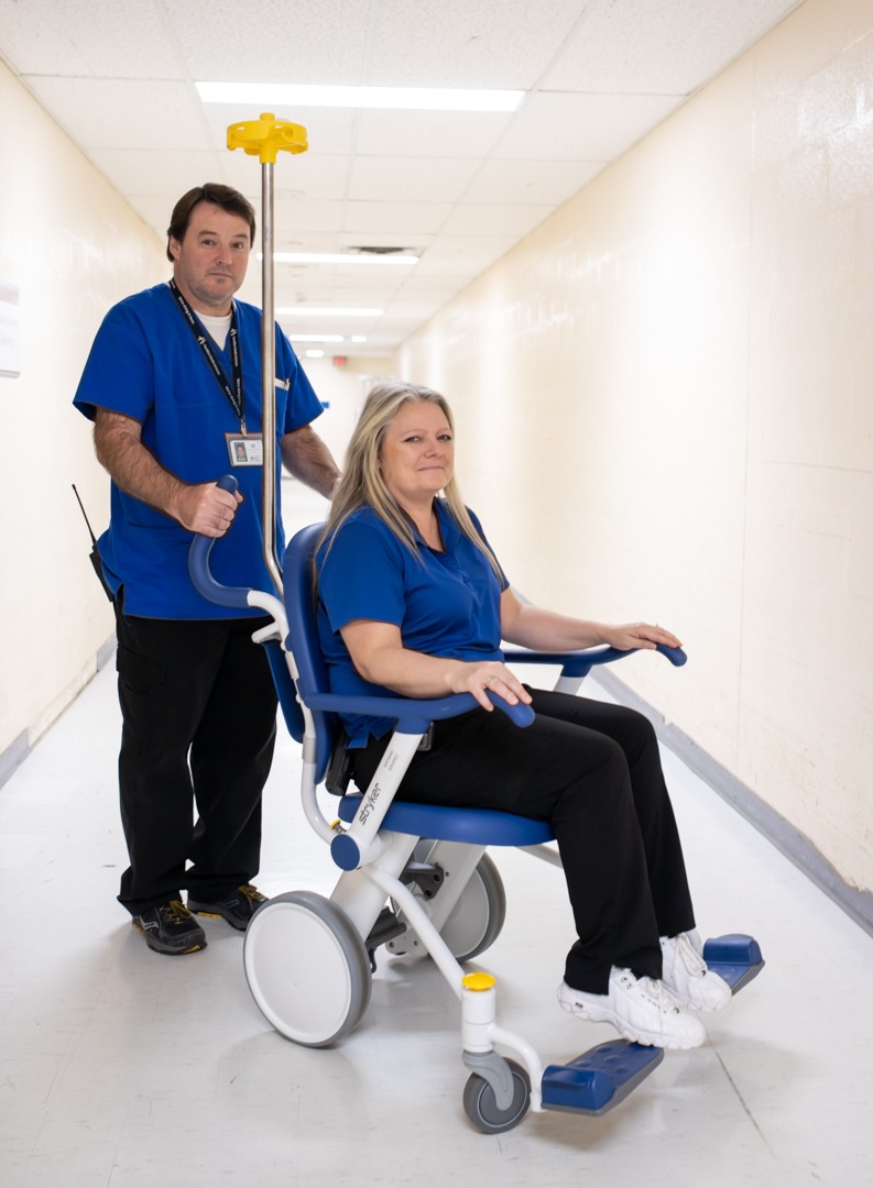New patient transport chairs with porters