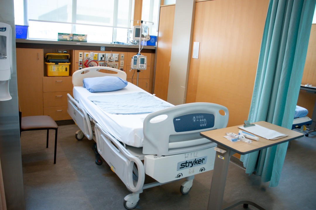 The HIU bed where patients stay overnight
