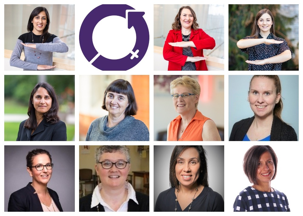 Collage of headshots featuring female health care researchers for International Women's Day