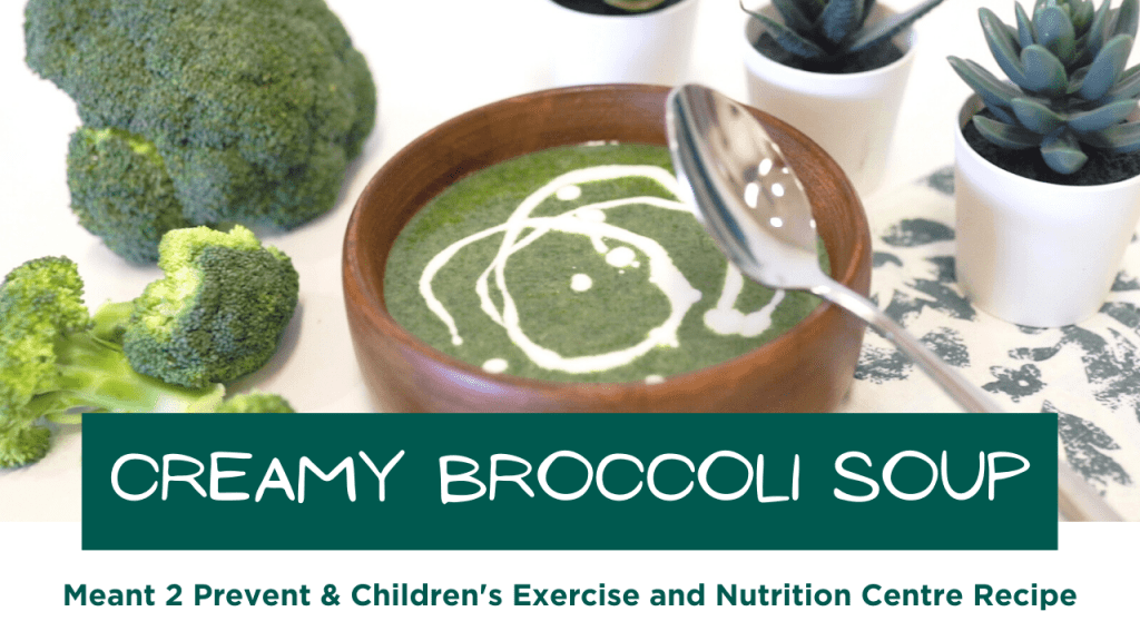 YouTube thumbnail of creamy broccoli soup video