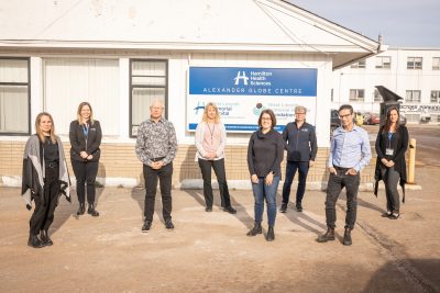 Six members of the West Niagara Mental Health Team, standing outdoors