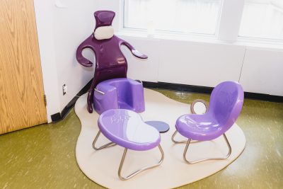 Specialized equipment includes birthing chairs