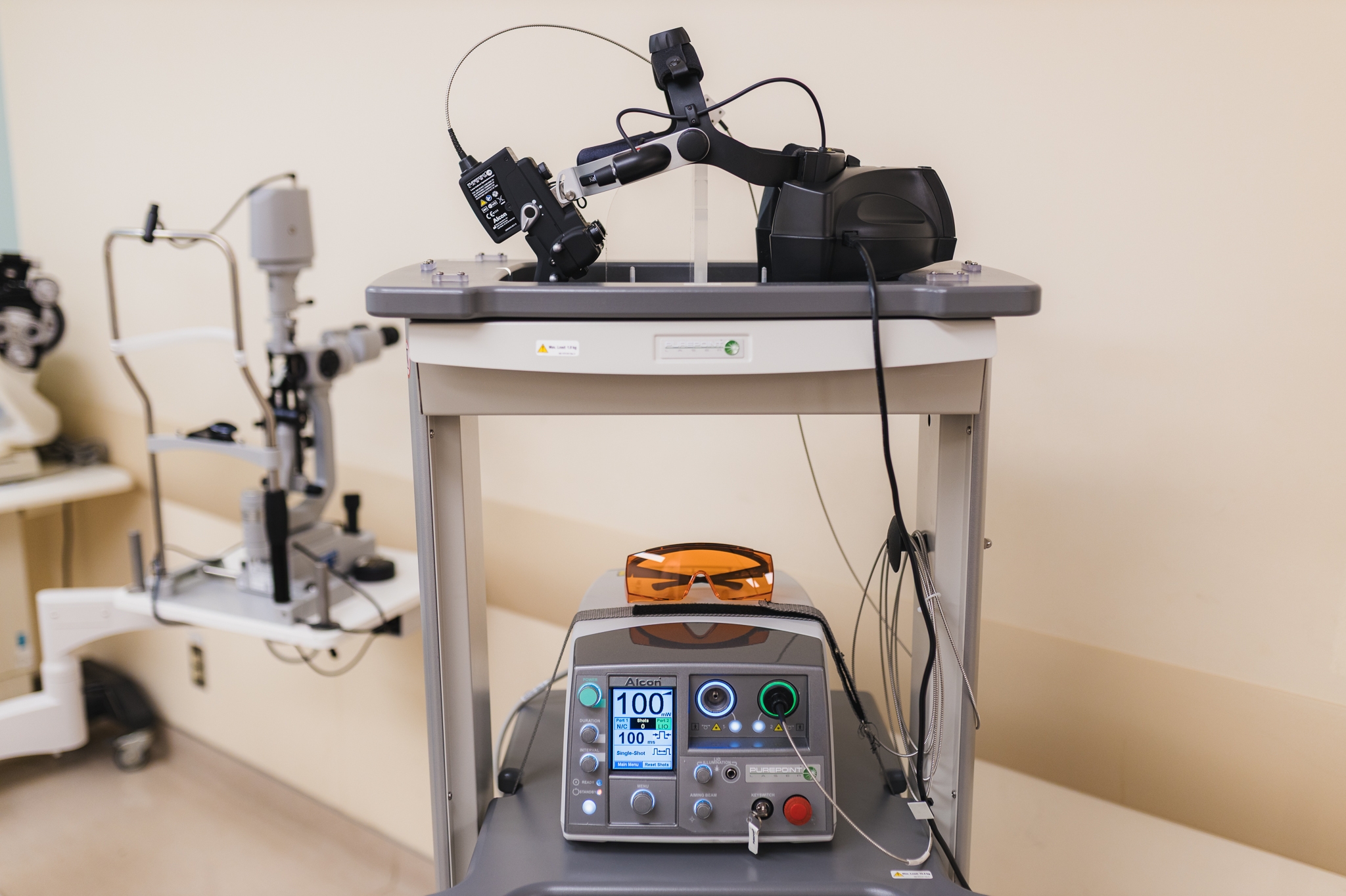 This is a close-up picture of the new, sight-saving laser machine at HHS McMaster Children's Hospital